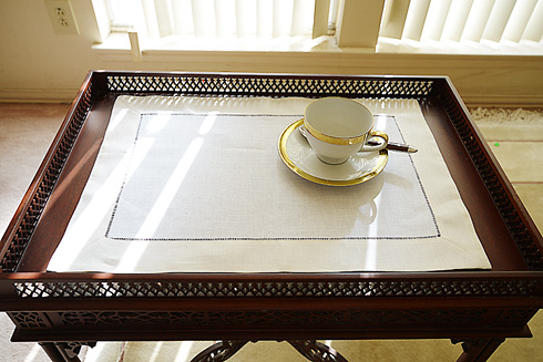 White Hemstitch Placemat 14"x20". Winter White Color Borders. - Click Image to Close
